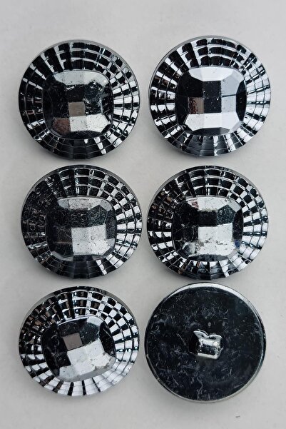 Şirin Yün Plastik Bombeli Antrasit Kaban Çeket Hırka Düğmesi 6 Adet