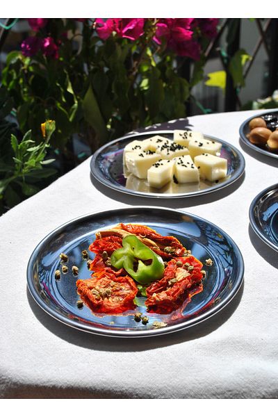 Qualitev Set of 6 Stainless Steel Mini Presentation Plate Snack Plate Breakfast Plate 14 cm