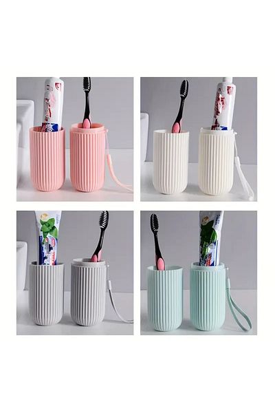 RED KİTCHEN 1 Pcs Travel Toothbrush & Toothpaste Holders-Portable,Makeup Brush Organizer