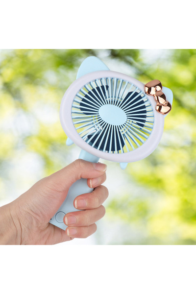 Livava Kedili Portatif Mini Fan, 3 Kademeli, Usb li ve Şarj Edilebilir, Sarı,...