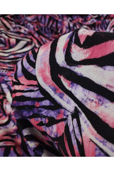 Kumaş Parça Viscose Woven in Purple Pink Black Colors (Width 145 cm X Length 300 cm)