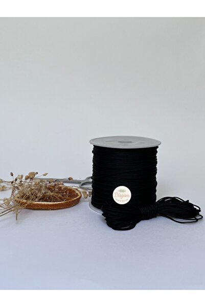 Düğüm Hobi Atölyesi 0.6 Mm Siyah Paraşüt Ipi 10 Metre Bileklik Tesbih Kolye M...