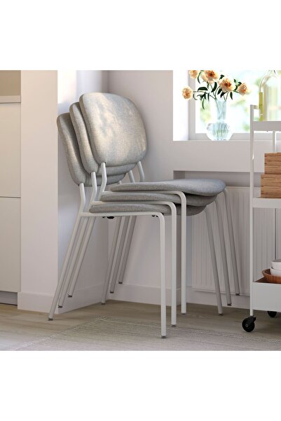 IKEA yemek masası takımı, yeşil-beyaz Tibbleby bej/gri, 6 sandalyeli, açılabilir, 120/180x74 cm