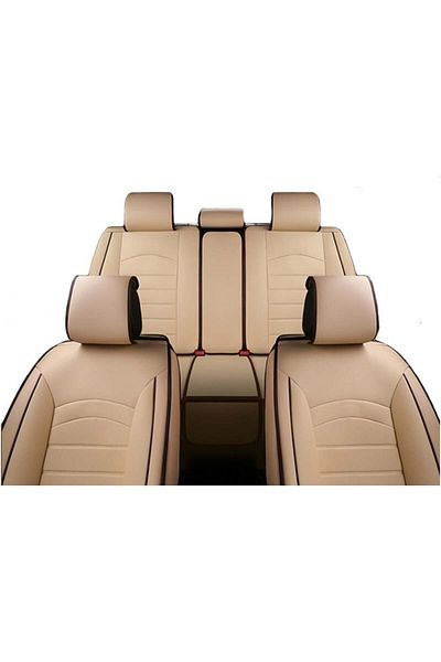 CED AUTO TRADE Universal car seat cover set, cream eco-leather, front-rear
