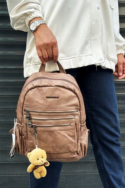 çantamgelsin Just Polo Original Imported Soft Leather a Quality Multi-Section Backpack