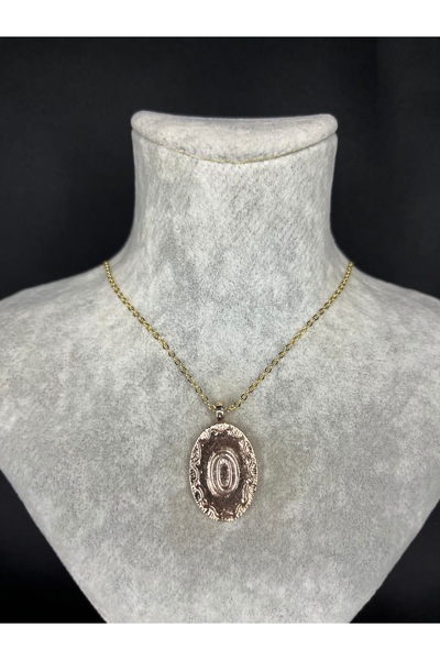 Mos Tespih Letter O Gold Steel Necklace
