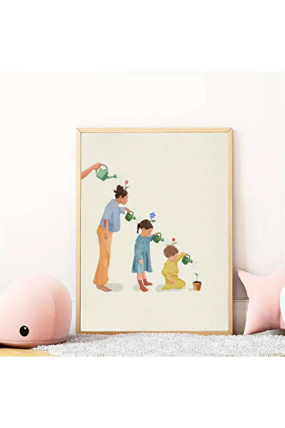 512 STORE Mutlu Aile Tablo Estetik Duvar Dekor Çerçevesiz Poster