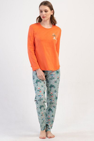 VİENETTA Cotton Women's Long Sleeve Pajama Set, 410027