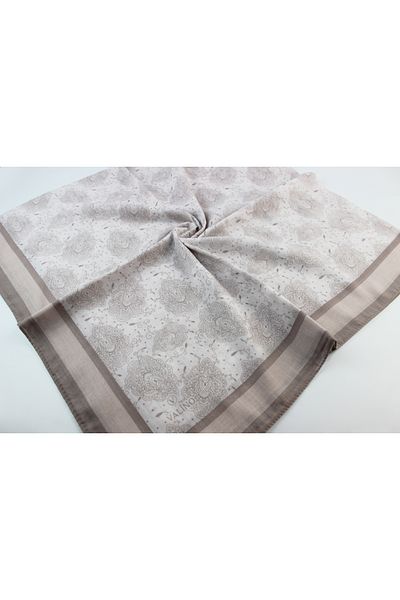 Valino 120x120 Ethnic Pattern Μεγάλο Μαντίλι Βαμβακερό Μαντίλι Μεγάλο Μέγεθος Φύλλο Μπεζ