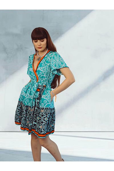 Su Koleksiyon Ni̇l Double-Breasted Collar Dress