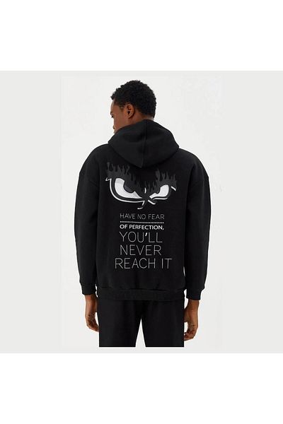 No Fear Men's Sweatshirt Hooded Black Melange M500271