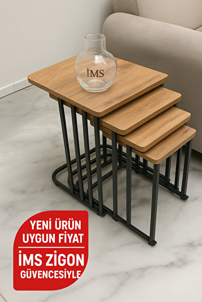 GKN CONCEPT Orkide Tekerlekli 4 Lü Zigon Sehpa