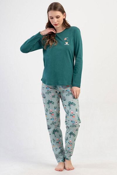 VİENETTA Cotton Women's Long Sleeve Pajama Set, 410027