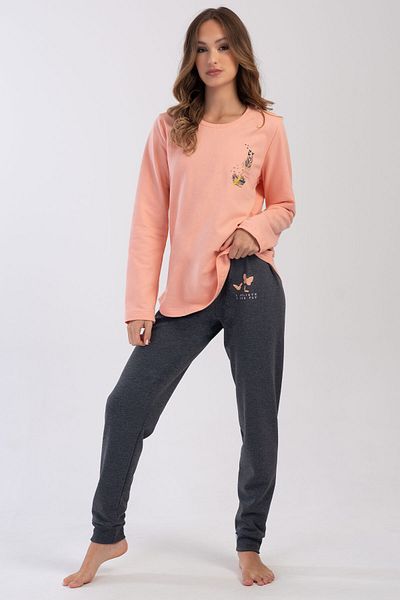VİENETTA Women's Plus Size Long Sleeve Pajama Set, 403026