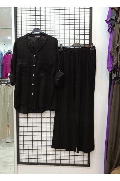 Butik Şans Pocket Detailed Shirt Trousers Italian Linen Suit