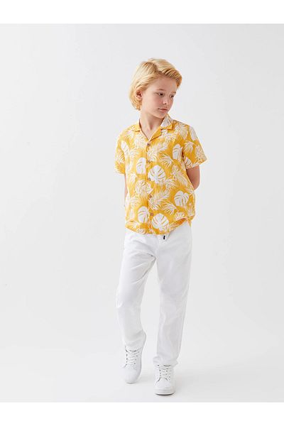 LC Waikiki Lcw Kids Sari Patterned Linen Blended Boy's Shirt