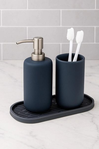 RED KİTCHEN Silicone Tray for Countertops - Multipurpose Storage and Drying Mat, Sink Organizer Gray