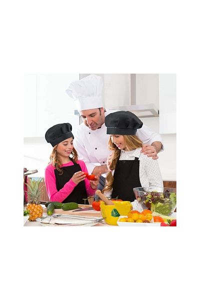 Omran Cart Apron for kids with Chef Hat Set, Ages 3–7, with Pockets, for Cooking & Crafting