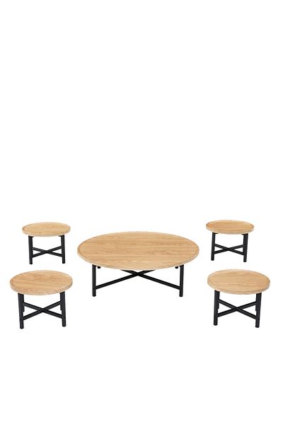 Ch 5-piece floor wood tea table set