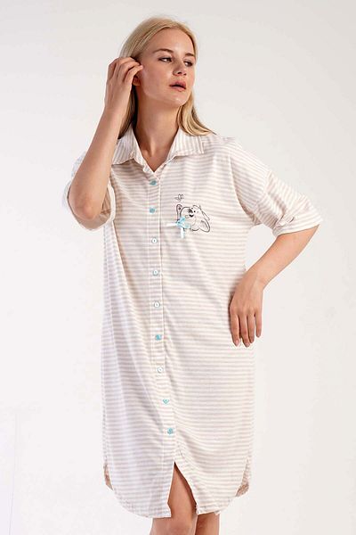 VİENETTA Women's Short Sleeve Nightgown, 303236