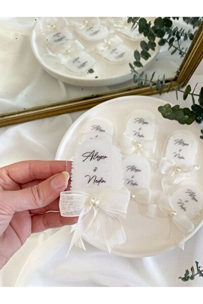 imzatasarım Söz Nişan Düğün Doğum Günü Oval Şeffaf Pleksi Magnet (10 Adet)