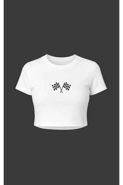 Altair Tr تي شيرت مطبوع عليه علم أبيض وأسود مربعات من نوع Pinterest باللون ال...