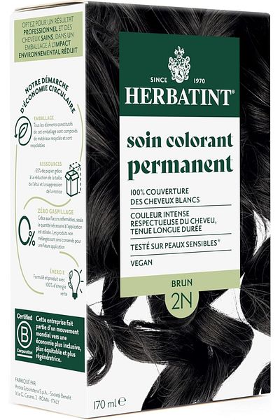 Herbatint Permanent Hair Colour Treatment 2N Brown - 170 ml | Ammonia-Free, 100% White Hair Coverage
