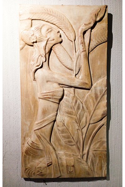 Store Tropik Kadın Figürlü Ahşap Oyma Tablo – Zarafet ve Doğanın Buluşması | Miss Wood Türkiye