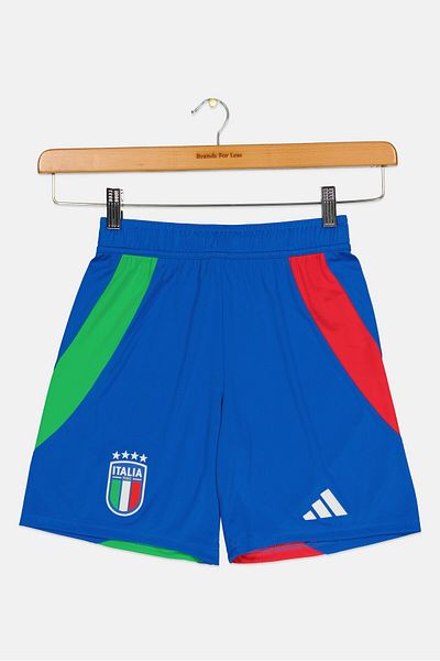 adidas Kids Boy Drawstring Training Italy 24 Away Shorts, Blue
