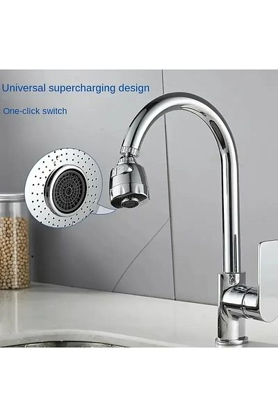 RED KİTCHEN Chrome 3 function saving 360 degree swivel faucet sink head kitchen faucet faucet head