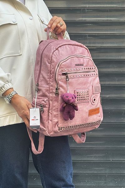 Just Polo Washing Leather Multi-Compartment Backpack