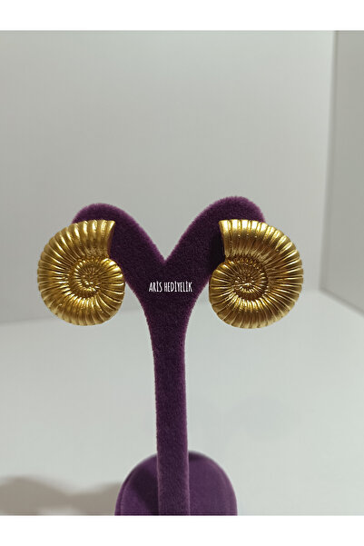 FASHİON JEWELRY Gold Plated Snail Earrings