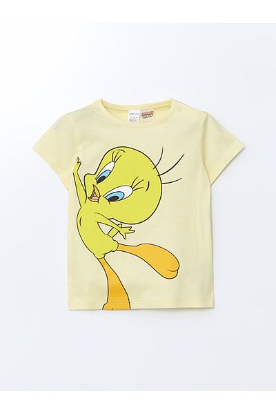 LC Waikiki Lcw Baby Tweety Printed Baby Girl Shorts Pajamas Set