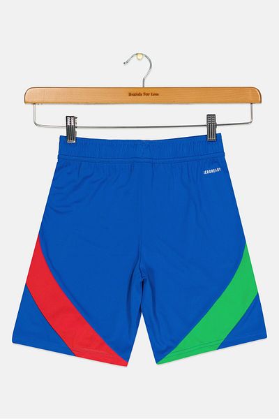adidas Kids Boy Drawstring Training Italy 24 Away Shorts, Blue