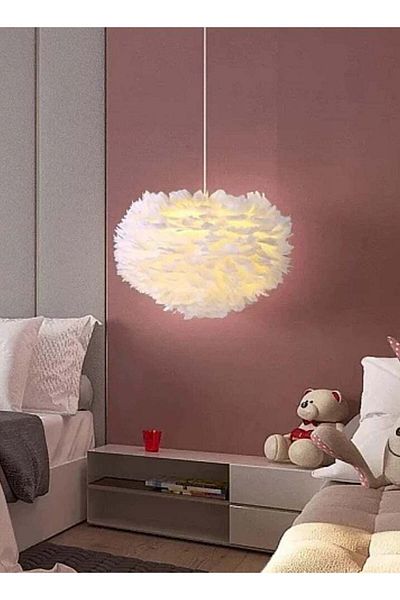 Hummer Modern chandelier in white color with elegant design and soft comfortable lighting, diameter 400 mm