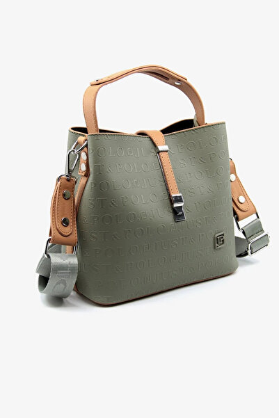 Just Polo Women's Green Camel Waterproof Medium Size 3 Compartment Hand & Shoulder Bag 344002Pc