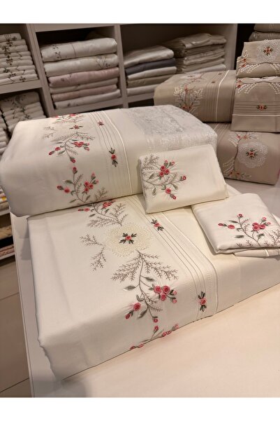 incisecrethome 100% Cotton Satin Hand Made Bedding Cover and Duvet Cover Set - Double / 7 Pieces |   Elegance