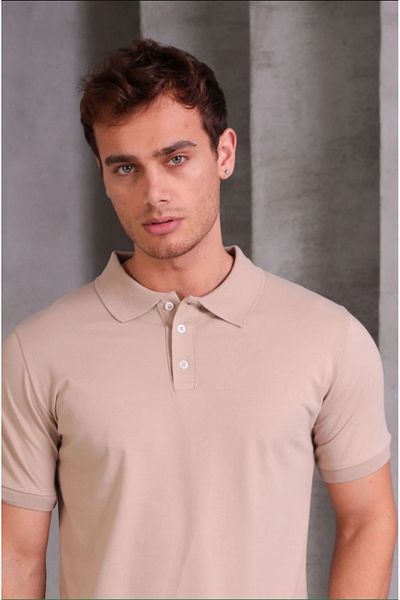 İpeksi Men's Slim Fit Cotton Soft Texture Breathable Fabric Collar T-Shirt
