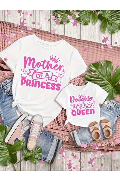 SVART WEAR Set de tricouri pentru mamă și fiică T-Shirt Twin Mama Fetiță Copil Mama unei Prințese (PREȚ SOLITAR)