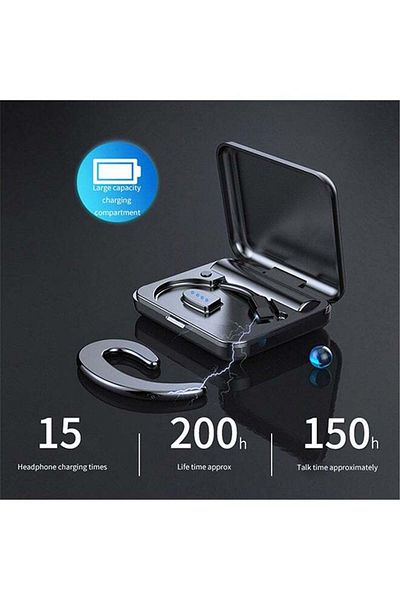 COOYA Bone Conduction Headphones With Charging Case Black