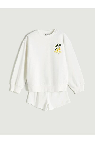 LC Waikiki Crew Neck Girls Sweatshirt and Shorts