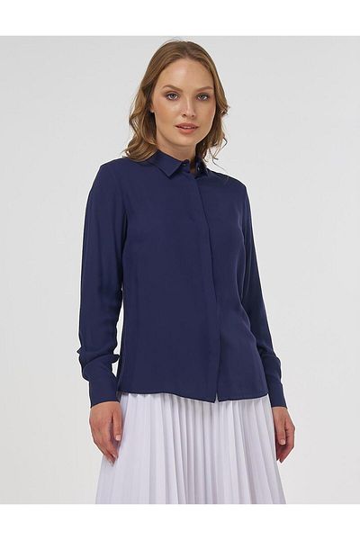 Kayra Patı Κρυφό Basic πουκάμισο Navy Blue