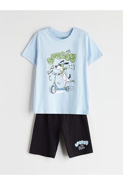 LC Waikiki LCW Детски къси пижами за момче с кръгла яка