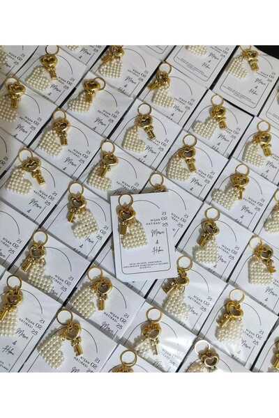 shop İnci anahtarlık kalp anahtar detaylı 20 adet
