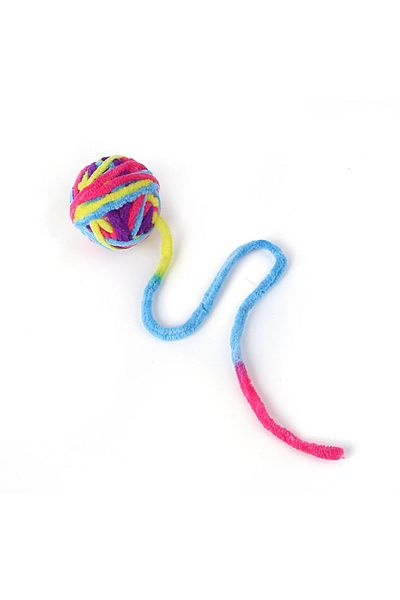 Choice Yellow blue purple Dr.DC Pet cat toys are self entertaining chew and tease cats toy balls colored wo