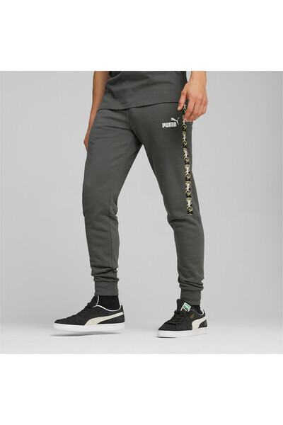 Puma Mens ESS TAPE CAMO Sweatpants - Gray