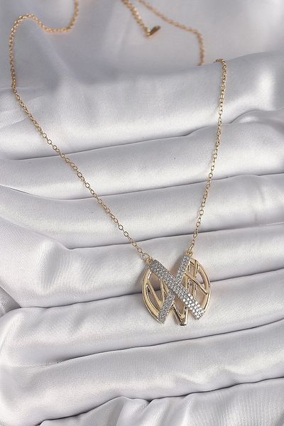 Clariss 316l الصلب الذهب اللون الزركون حجر خمر نموذج قلادة المرأة