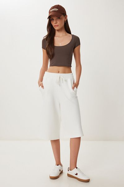 Lovelyİstanbul Pantaloni scurți de trening tricotati elastici cu buzunare