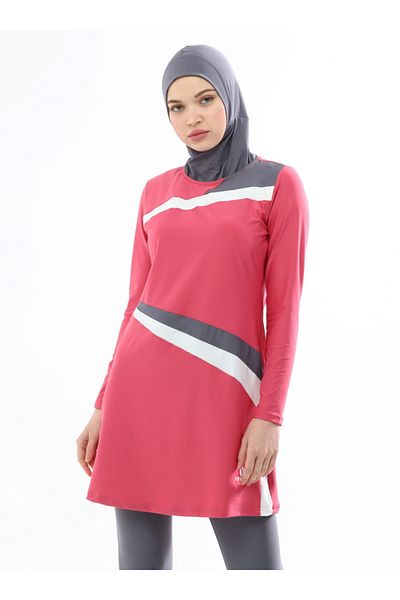 Ranuna Full Covered Hijab Swimsuit - Dusty Rose - Ranuna