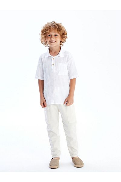 LC Waikiki Khaki Linen Blend Boy's Cargo Pants